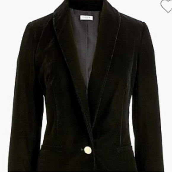 NWT J.CREW Black Velvet Blazer - Picture 1 of 8